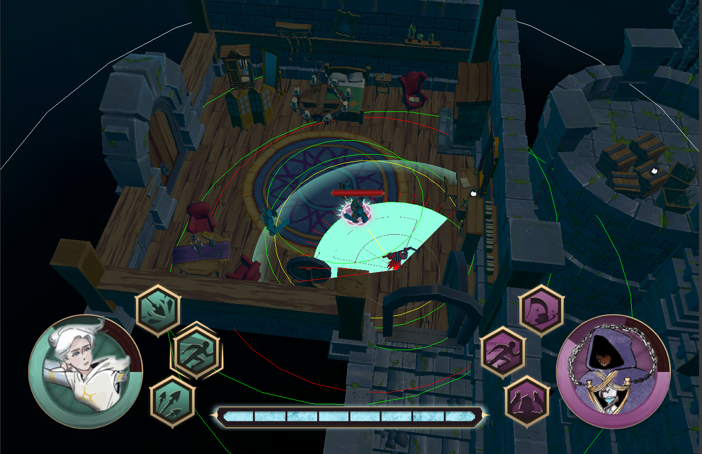 Taunt ability in use, we can see the area affected by it.
