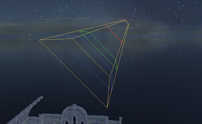 Image of before and after altering the frustum. Left is the before image, it shows that the shadow is blurred. Right is the after image, it shows a sharper and less pixeled shadow.