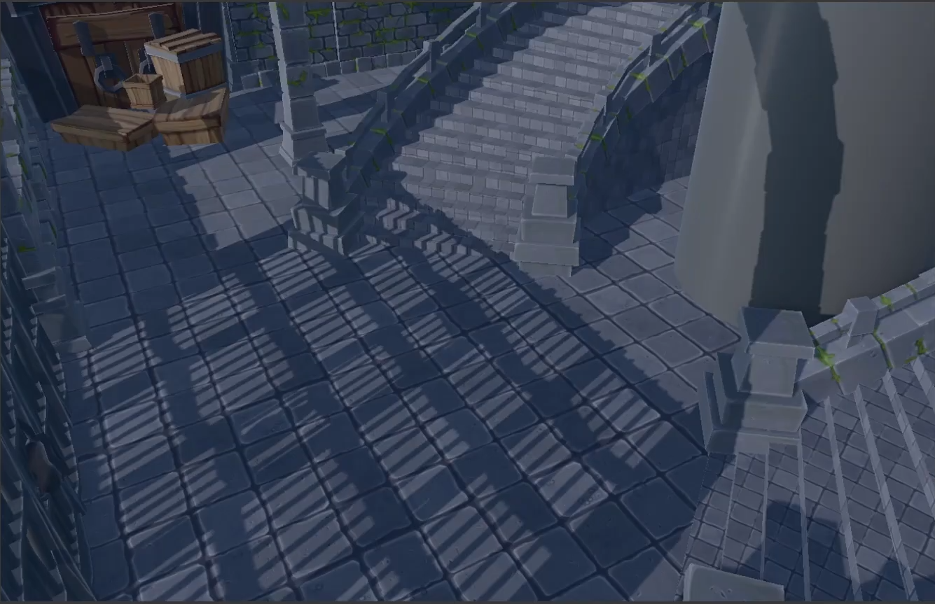 Image of how the shadows look after implementing Cascade Shadow Map