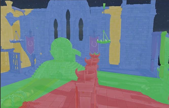 Image of before and after altering the frustum. Left is the before image, it shows that the shadow is blurred. Right is the after image, it shows a sharper and less pixeled shadow.