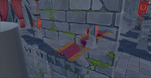 We can see two distinct areas where the wall is being occluded, representing both characters.