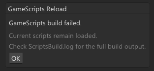 GameScripts build failed