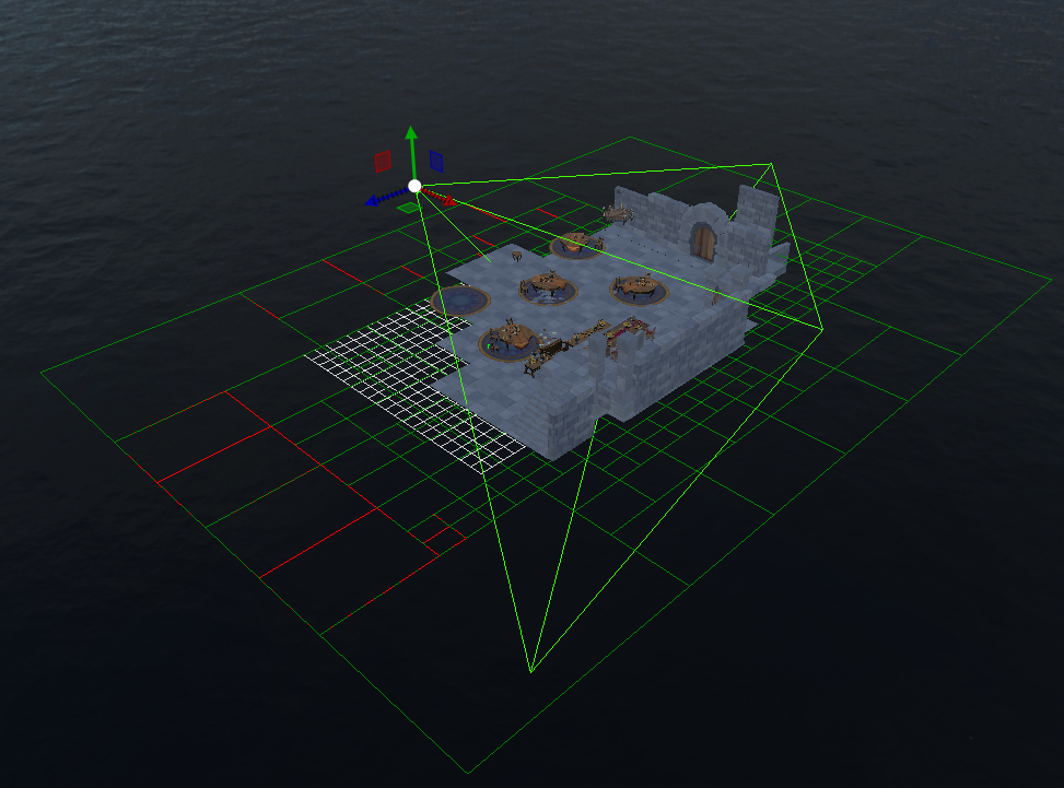 Quadtree dividing the scene into cells