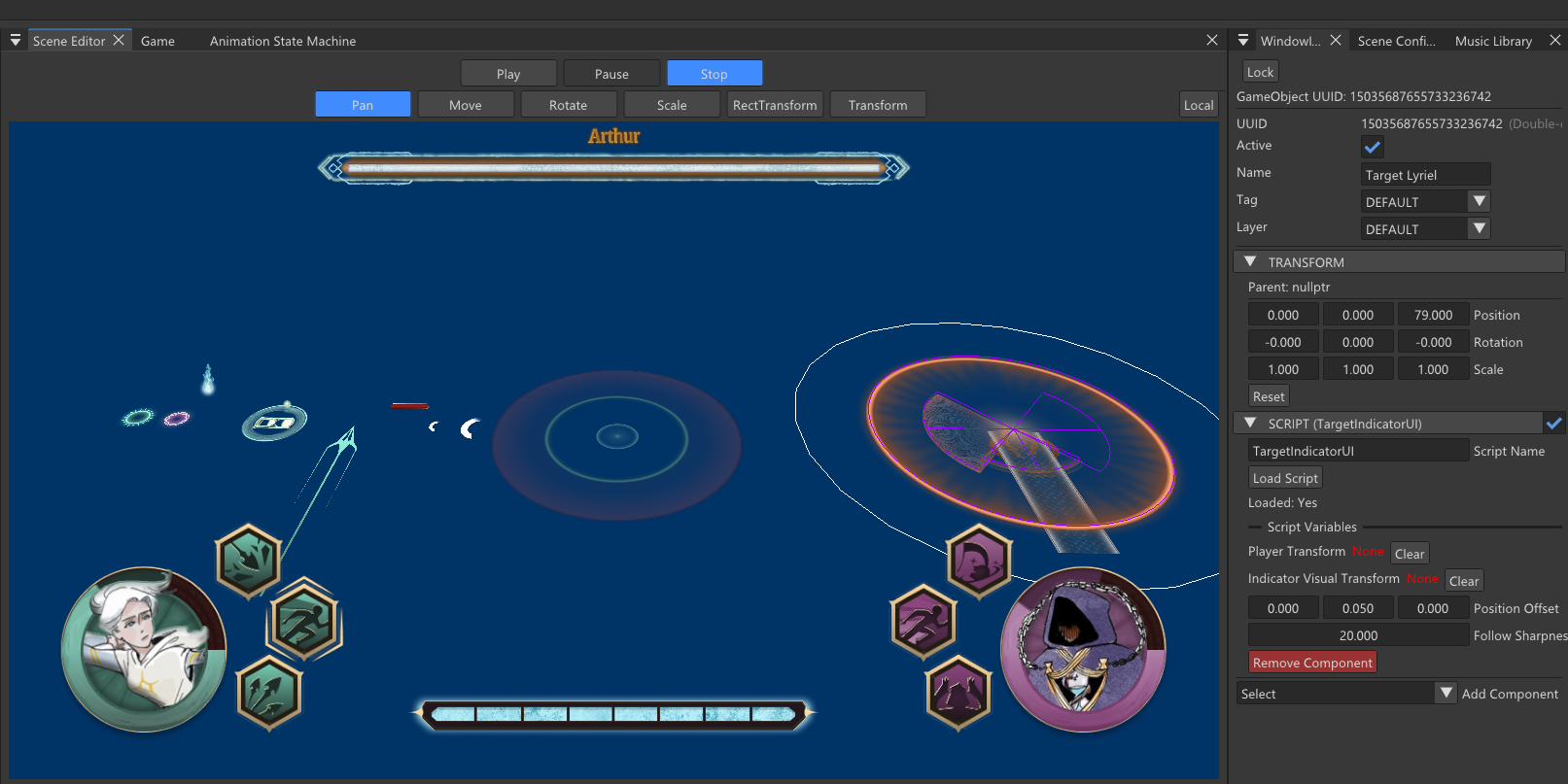 UI elements on the Engine
